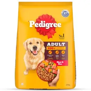 Pedigree Dry Food for Adult Dogs, Meat & Rice, 20kg